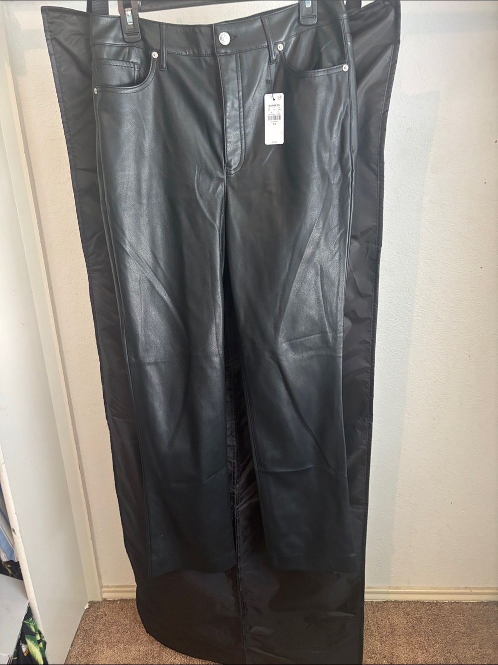 Express Black Faux Leather Pants